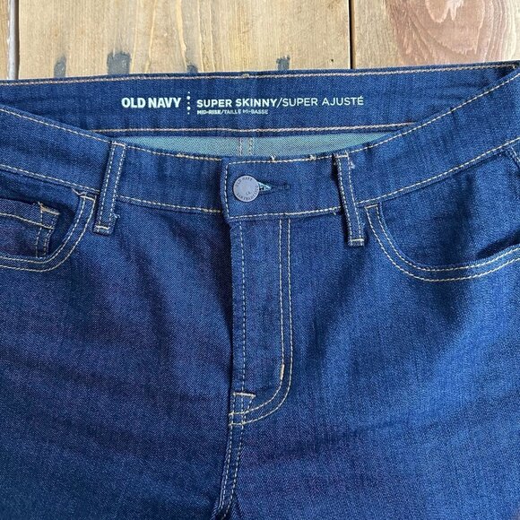 Old Navy Mid Rise Super‎ Skinny Jeans NEW NWOT 8 Long - Picture 7 of 8